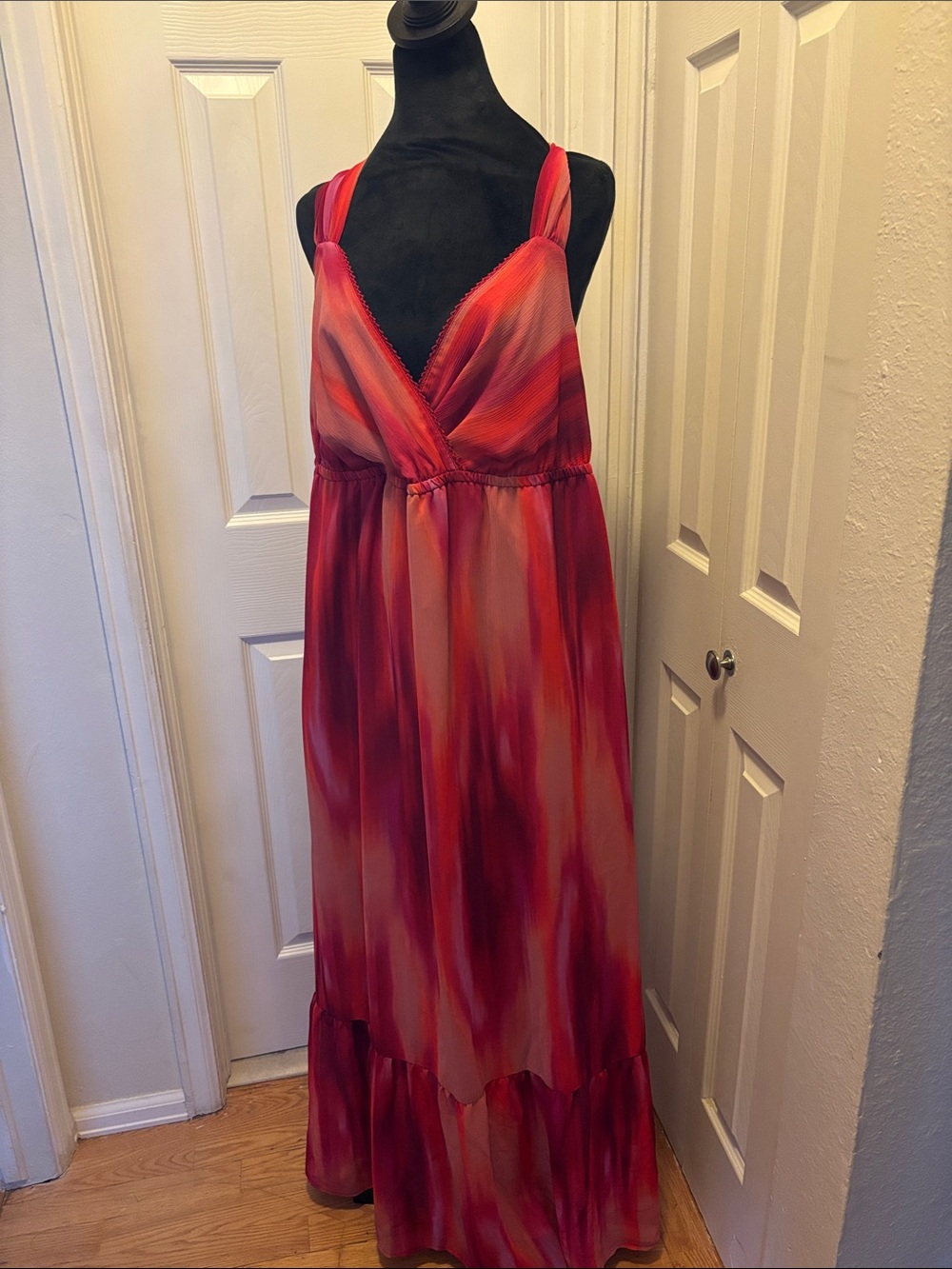 a.n.a Red and Pink Ombre Maxi Dress
